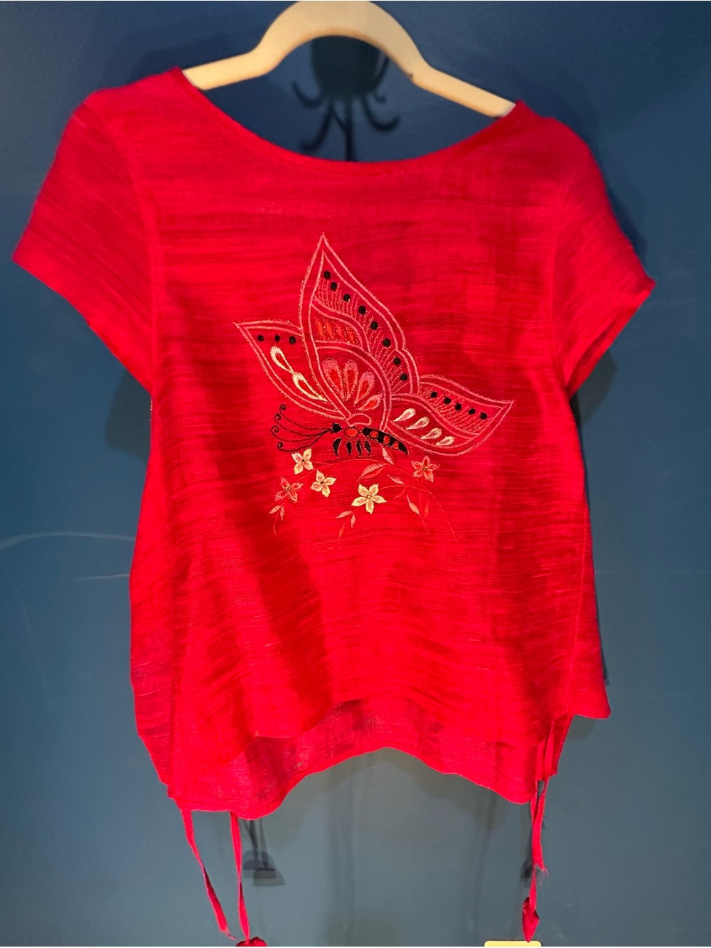 Bright Red Women's Short-Sleeve Top